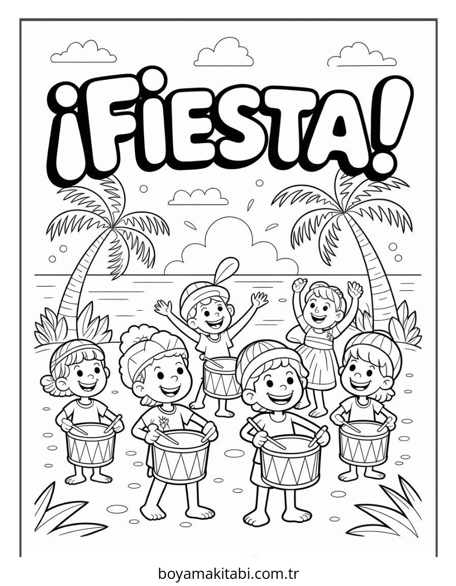 İspanyol boyama sayfası – kolay boyama, eğitici aktivite