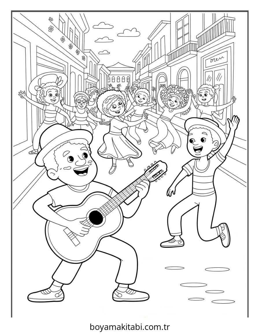 İspanyol boyama sayfası – eğlenceli etkinlik, el becerilerini geliştirir