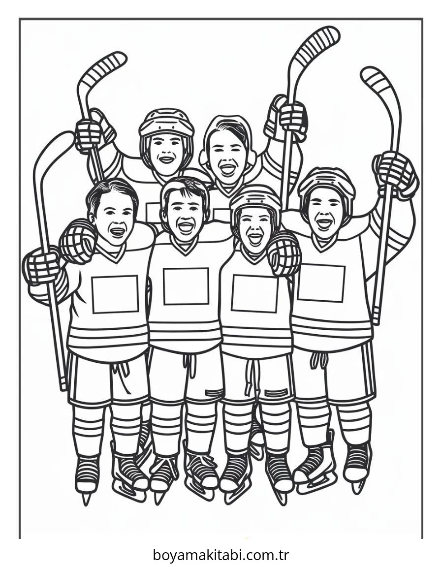 Hokey boyama sayfası – yaratıcılığı geliştirir, keyifli zaman