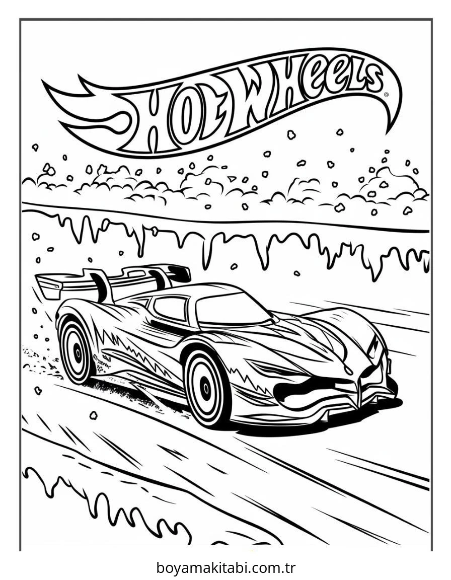 Hot Wheels boyama sayfası #118 – ücretsiz yazdır, boyama etkinliği