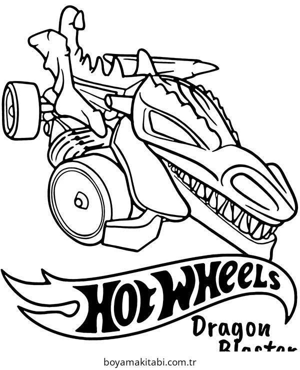 Hot Wheels boyama sayfası – el becerilerini geliştirir, boyama çalışması
