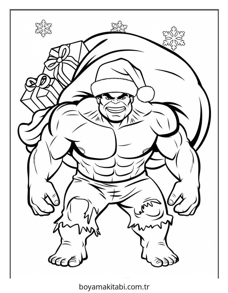Hulk boyama sayfası – çocuk aktivitesi, PDF indir