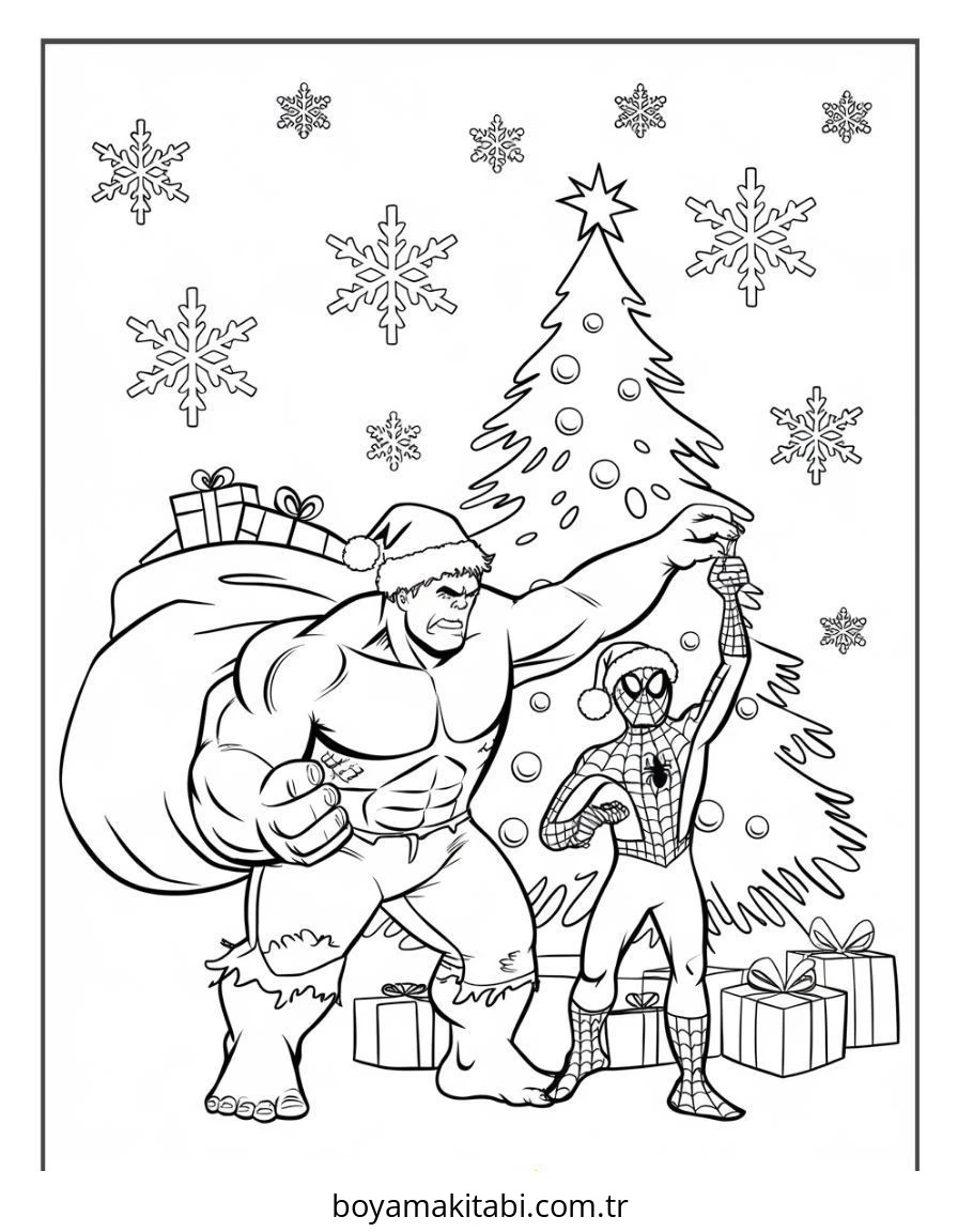 Hulk boyama sayfası – basit çizim, kolay boyama