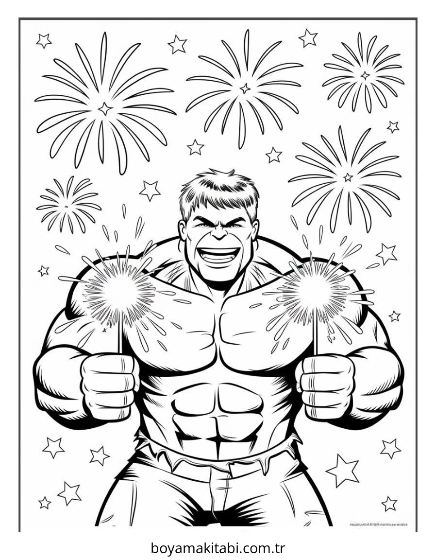 Hulk boyama sayfası – PDF indir, sevimli karakter