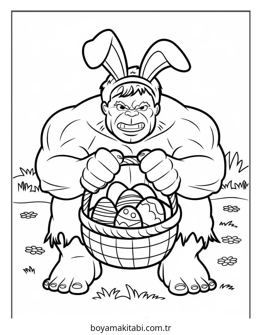 Hulk boyama sayfası – kolay boyama, eğitici aktivite