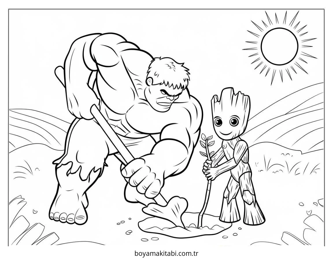 Hulk boyama sayfası – okul öncesi, evde etkinlik