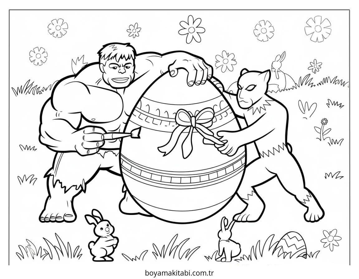 Hulk boyama sayfası – boyama etkinliği, çocuk aktivitesi