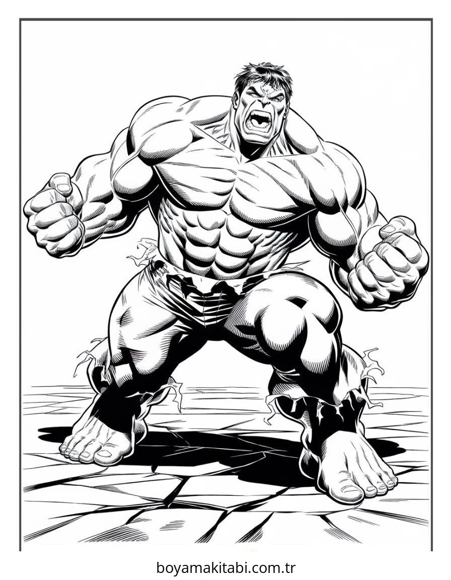 Hulk boyama sayfası – el becerilerini geliştirir, boyama çalışması
