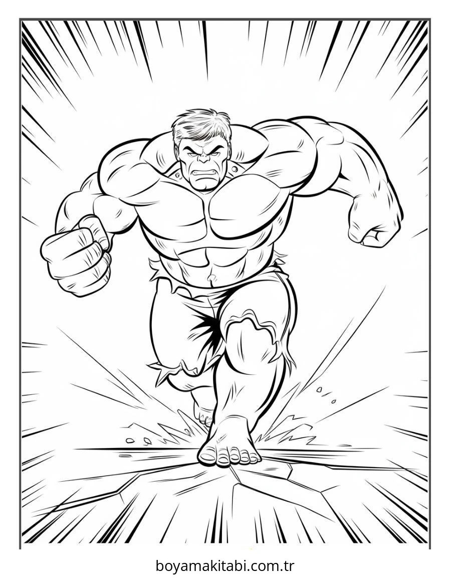 Hulk boyama sayfası – keyifli zaman, renkli çizimler