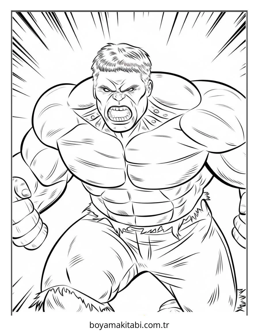 Hulk boyama sayfası – evde etkinlik, ücretsiz yazdır