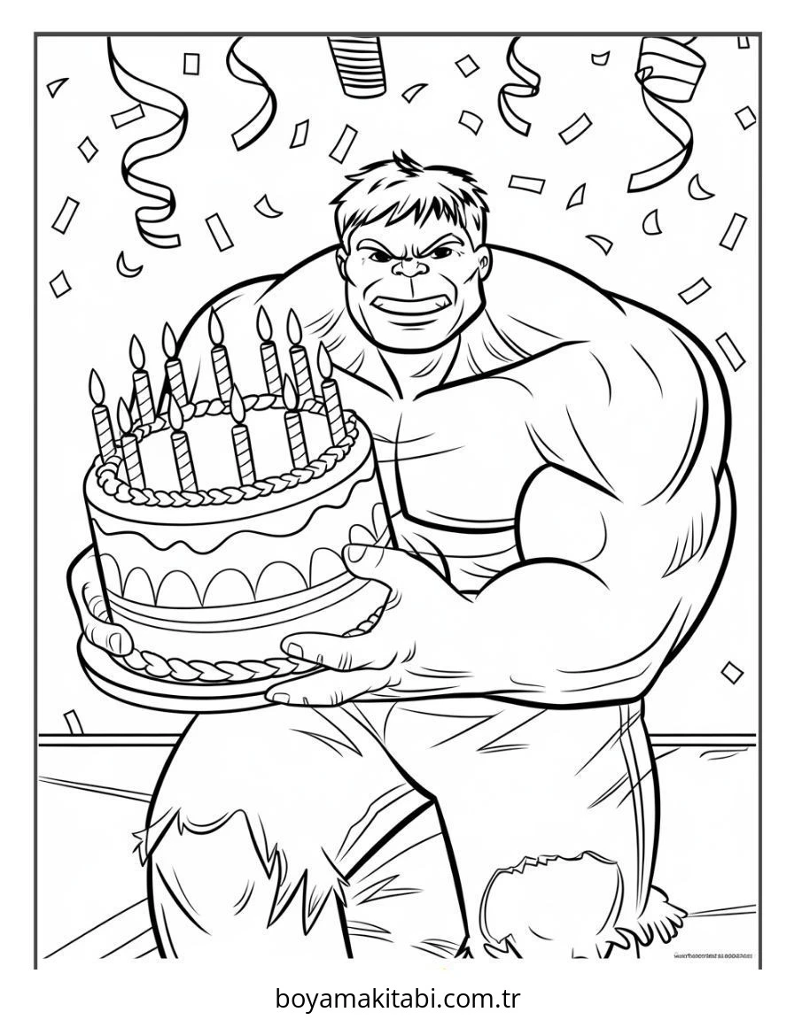 Hulk boyama sayfası – çocuk aktivitesi, PDF indir