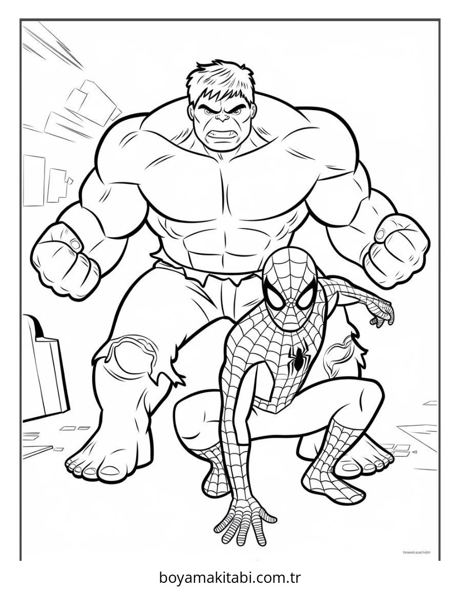 Hulk boyama sayfası – kolay boyama, eğitici aktivite