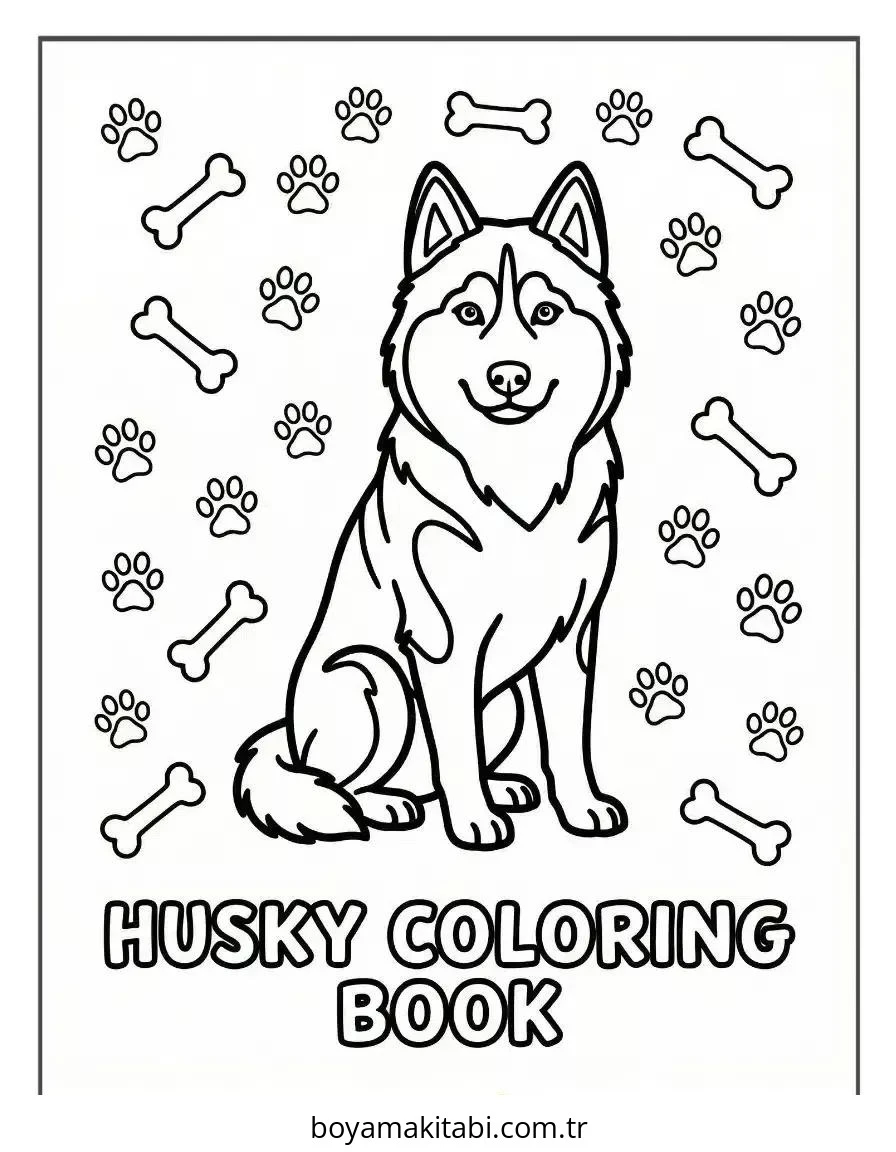 Husky boyama sayfası – ücretsiz yazdır, boyama etkinliği