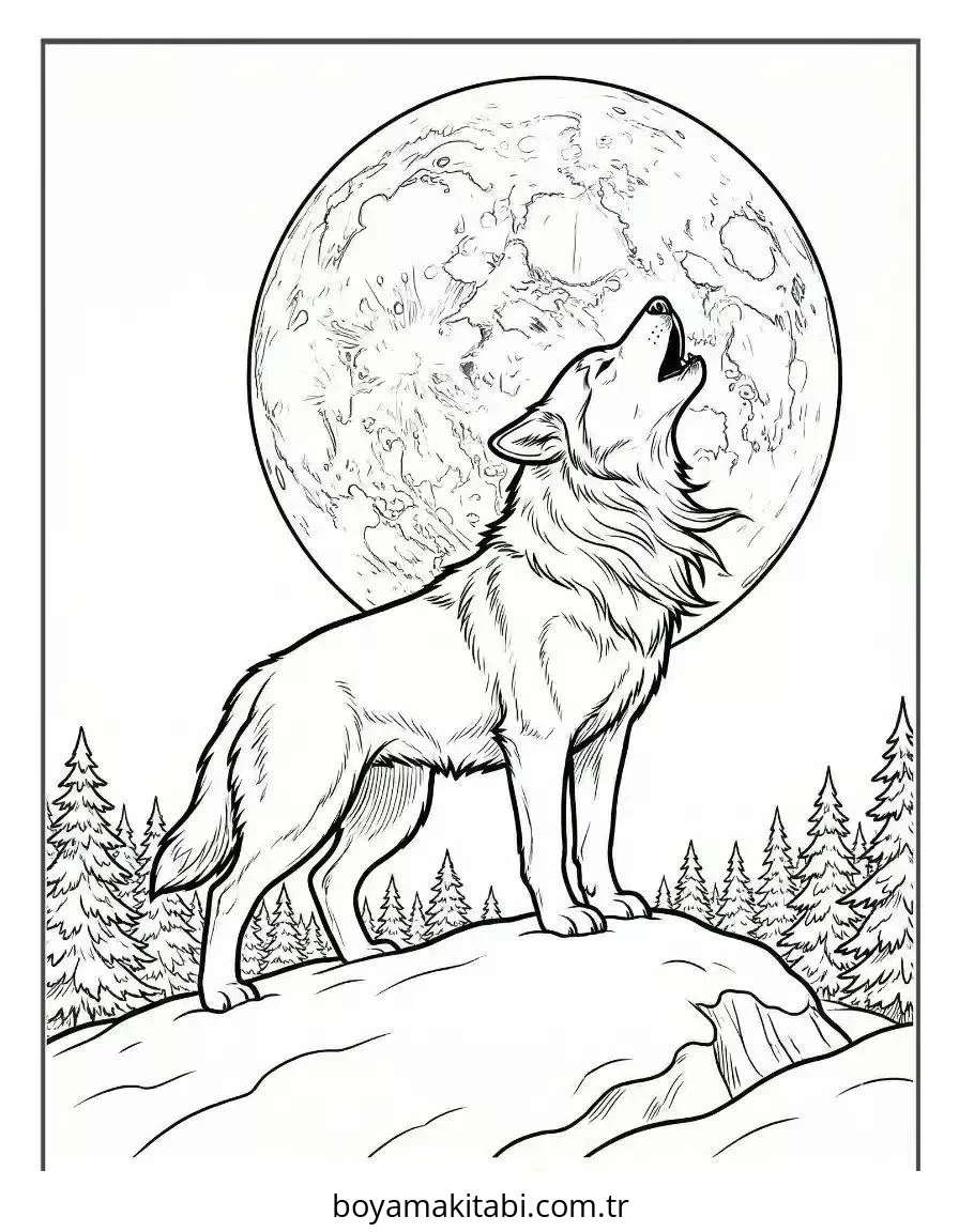 Husky boyama sayfası – kolay boyama, eğitici aktivite
