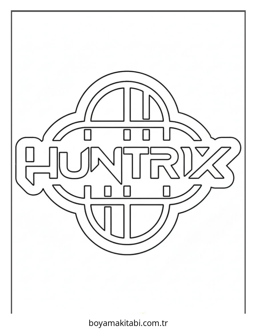 Huntrix boyama sayfası – basit çizim, kolay boyama