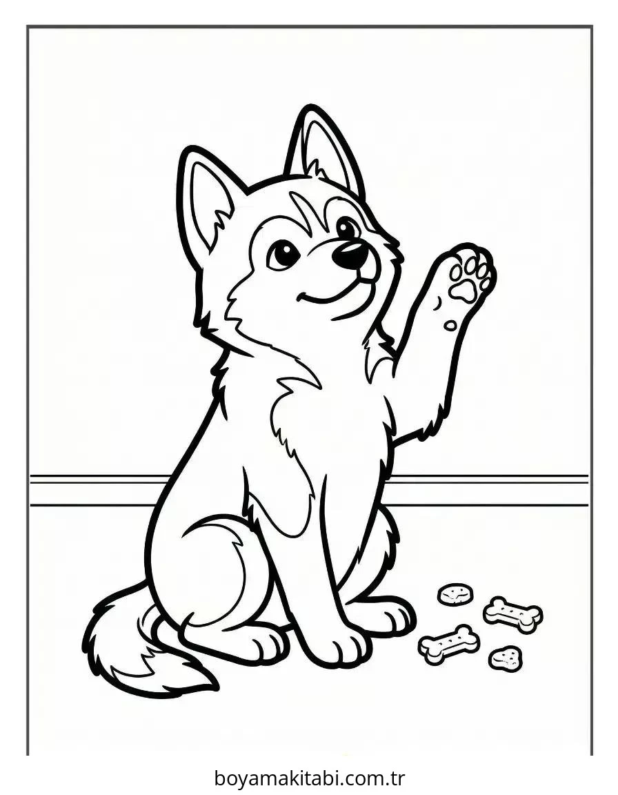 Husky boyama sayfası – yaratıcılığı geliştirir, keyifli zaman
