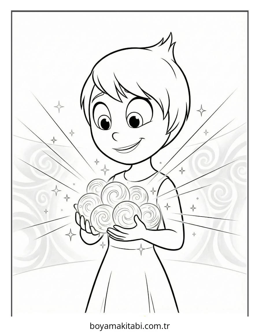Inside Out boyama sayfası – PDF indir, sevimli karakter
