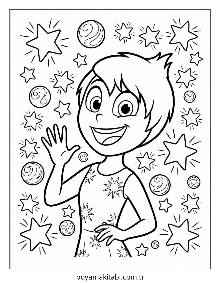 Inside Out boyama sayfası – eğlenceli etkinlik, el becerilerini geliştirir