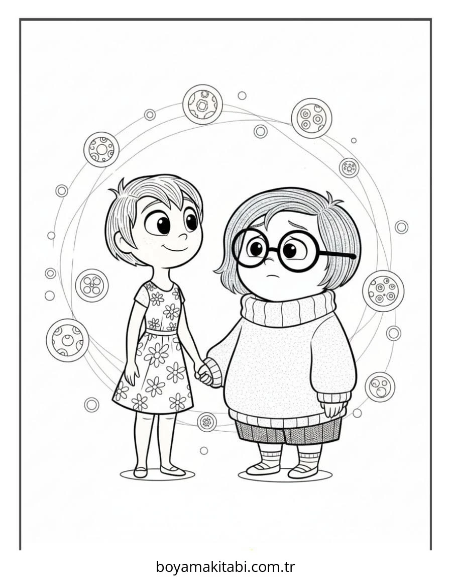 Inside Out boyama sayfası – el becerilerini geliştirir, boyama çalışması