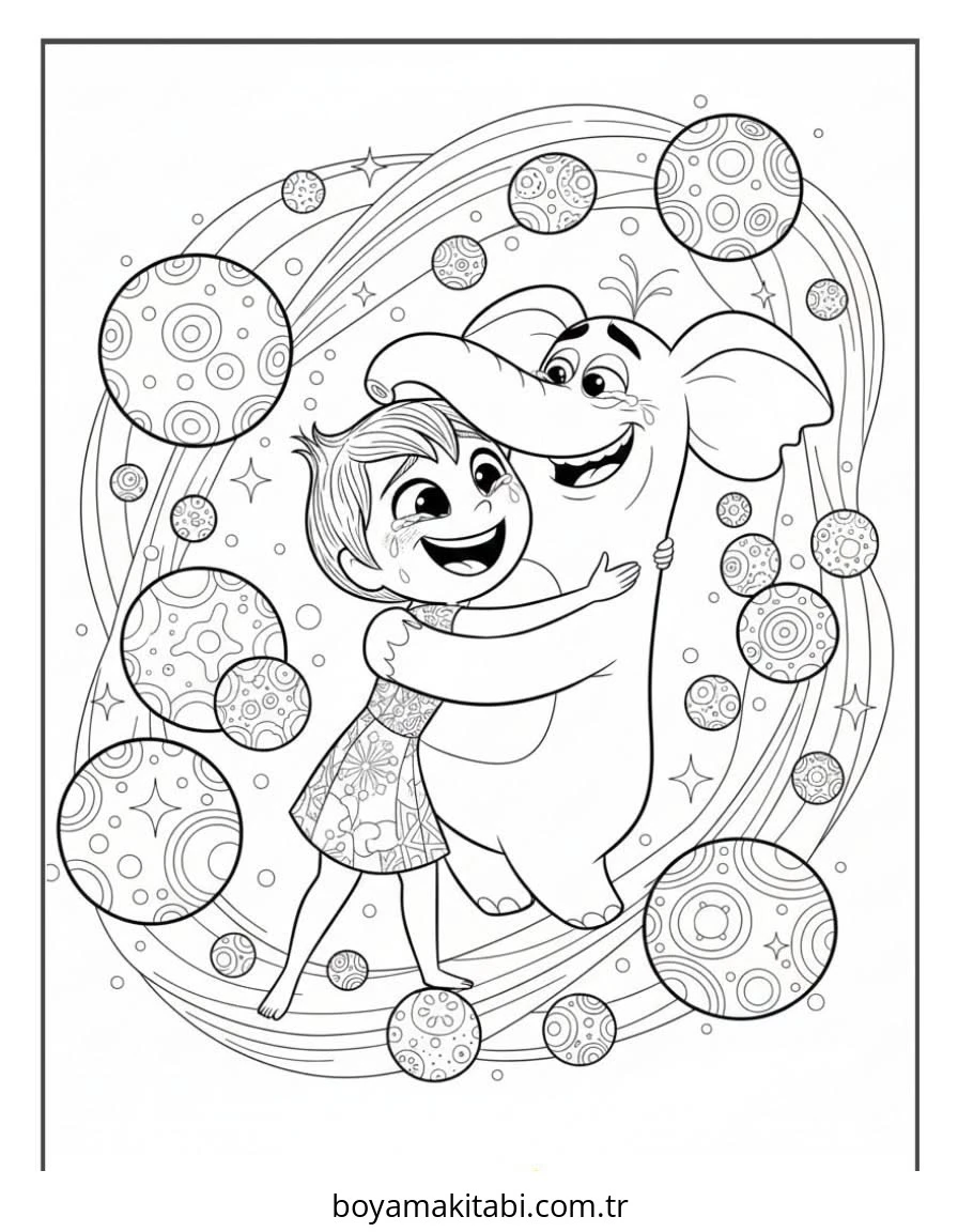 Inside Out boyama sayfası – renkli çizimler, okul öncesi