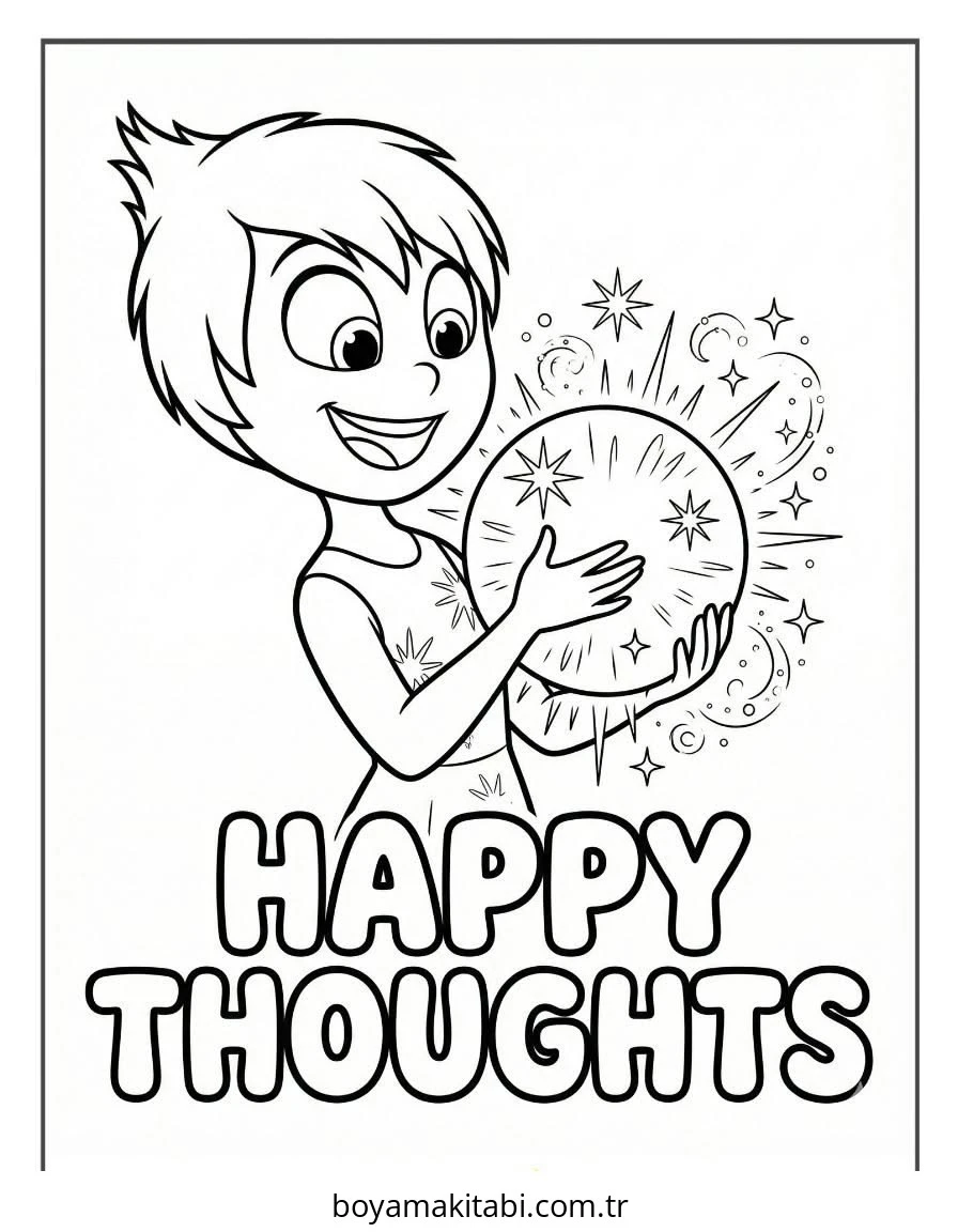 Inside Out boyama sayfası – PDF indir, sevimli karakter