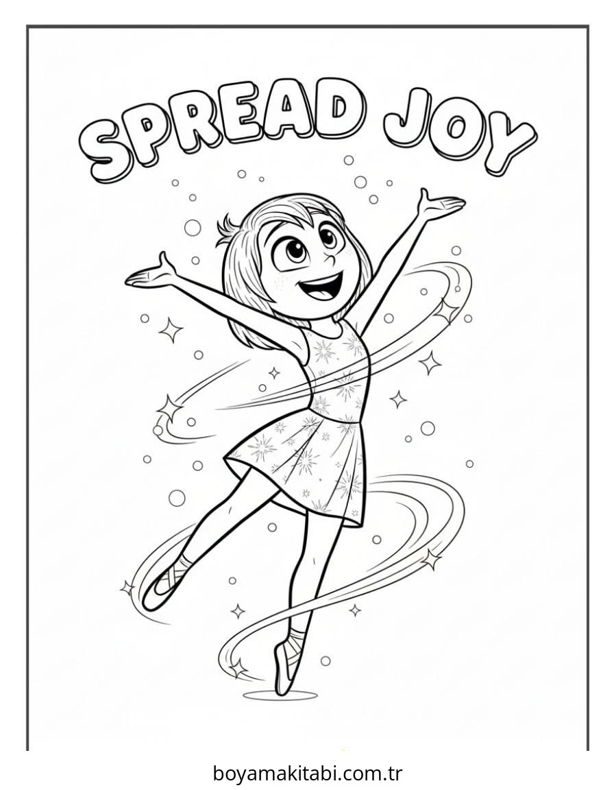 Inside Out boyama sayfası – çocuklar için, çizgi film temalı