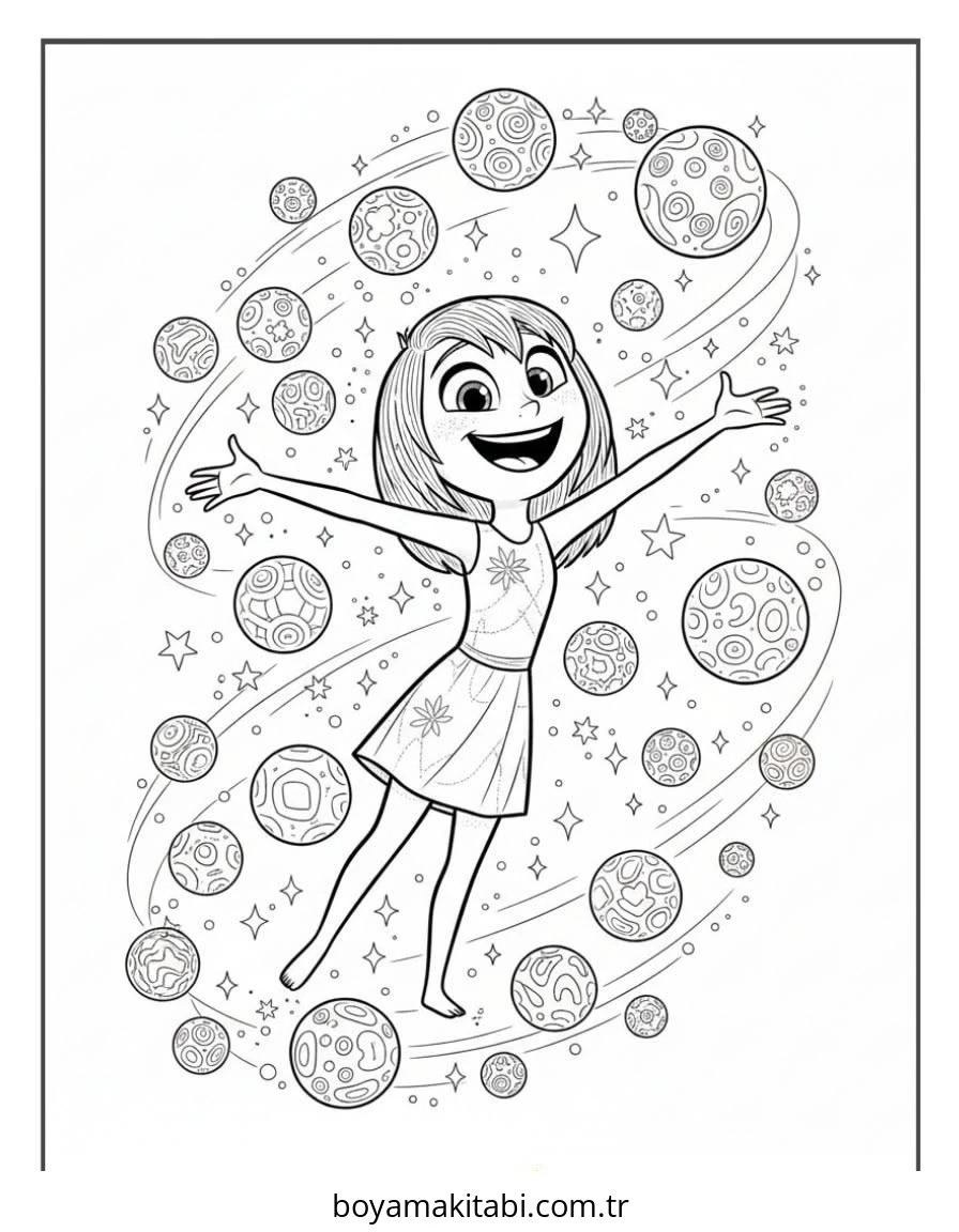 Inside Out boyama sayfası – yaratıcılığı geliştirir, keyifli zaman