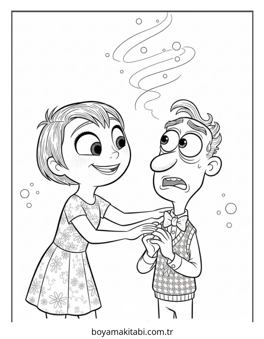 Inside Out boyama sayfası – okul öncesi, evde etkinlik