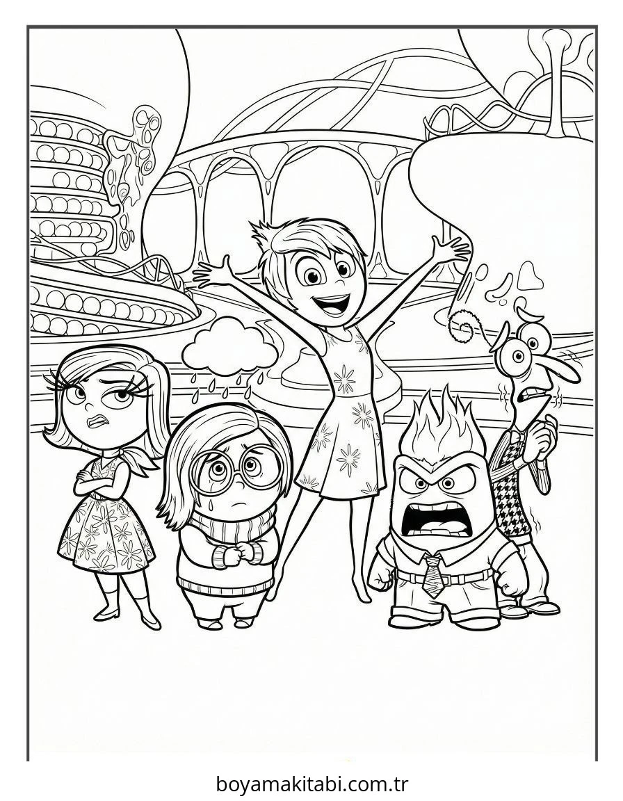 Inside Out boyama sayfası – boyama etkinliği, çocuk aktivitesi
