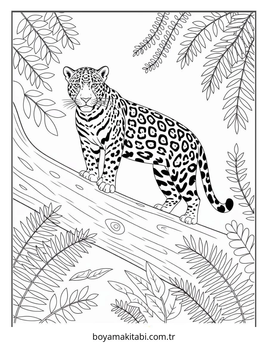 Jaguar boyama sayfası – yaratıcılık, eğlenceli etkinlik
