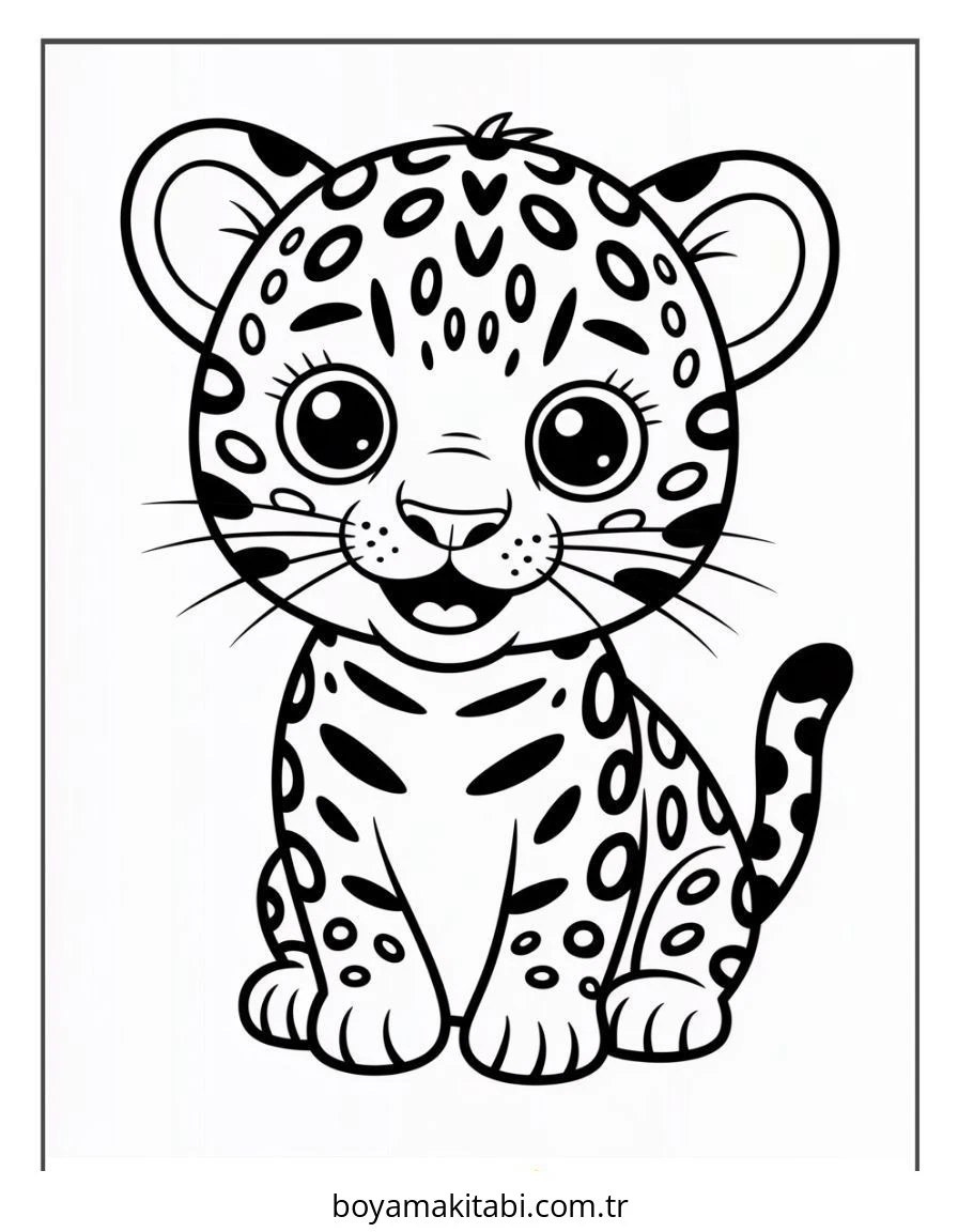 Jaguar boyama sayfası – renkli çizimler, okul öncesi