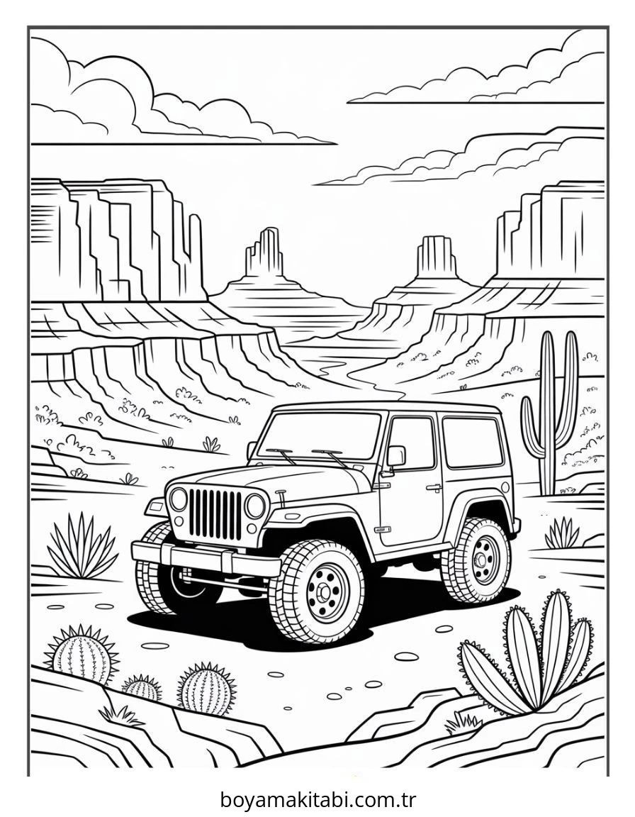 Jeep boyama sayfası – ücretsiz yazdır, boyama etkinliği