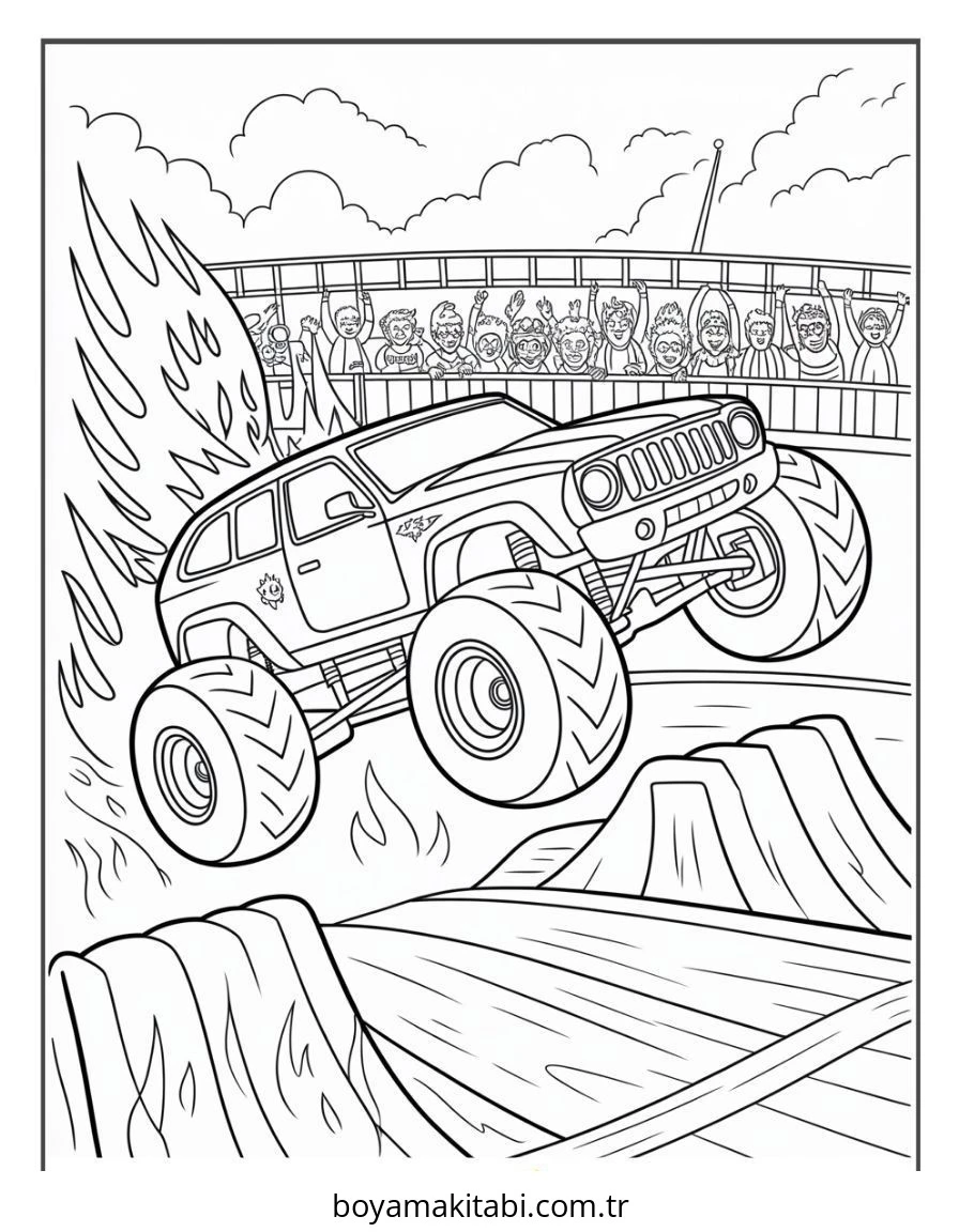 Jeep boyama sayfası – okul öncesi, evde etkinlik