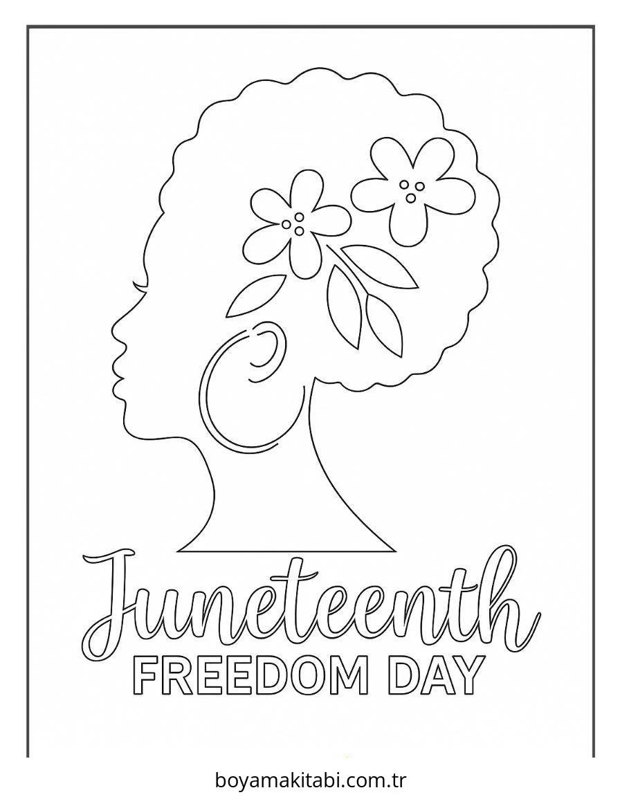 Juneteenth boyama sayfası – eğitici aktivite, yaratıcılık