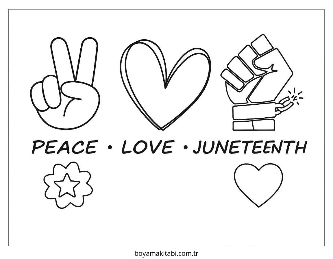 Juneteenth boyama sayfası – yaratıcılık, eğlenceli etkinlik