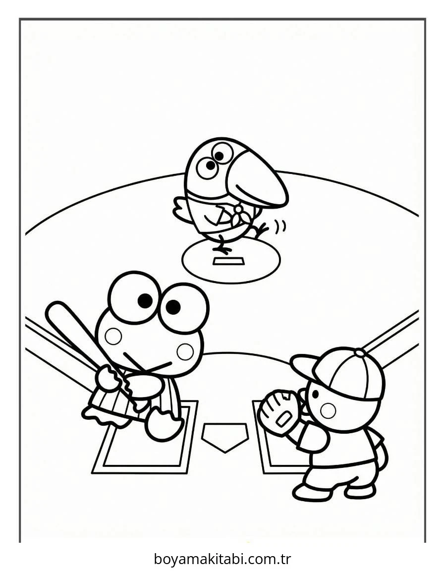 Keroppi boyama sayfası – evde etkinlik, ücretsiz yazdır