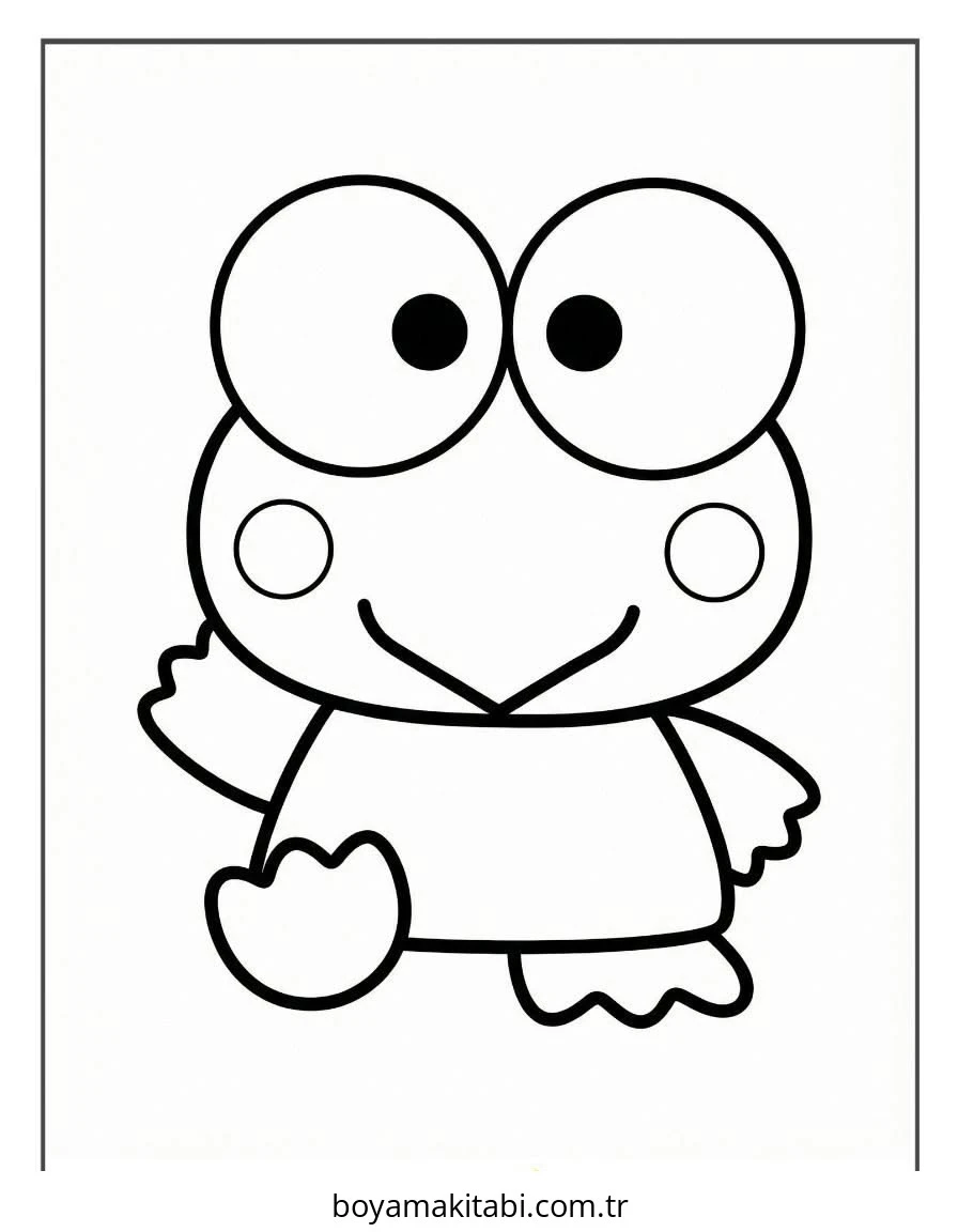 Keroppi boyama sayfası – PDF indir, sevimli karakter