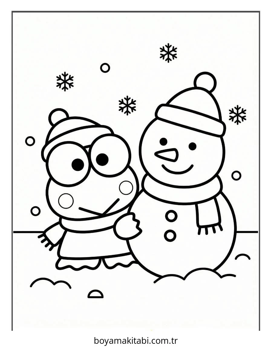 Keroppi boyama sayfası – kolay boyama, eğitici aktivite