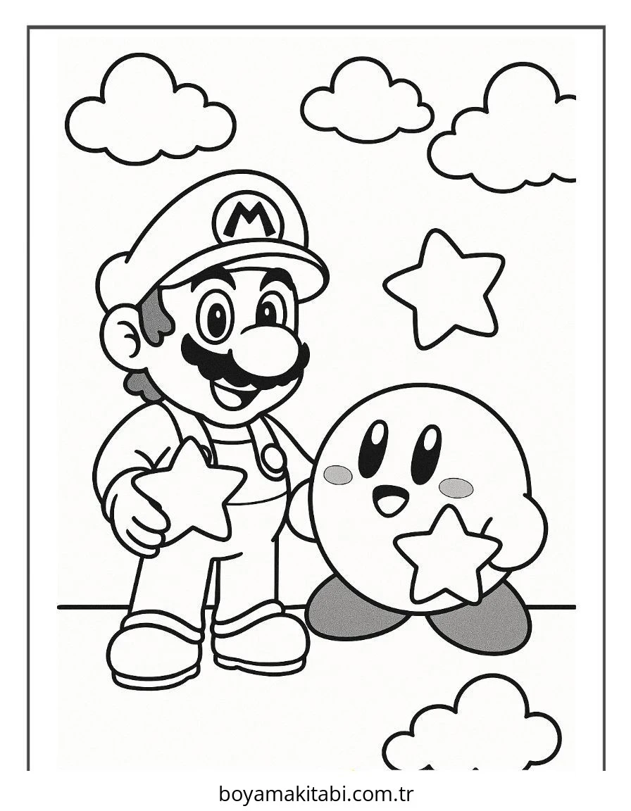 Kirby boyama sayfası #123 – renkli çizimler, dikkat ve odaklanma geliştirir