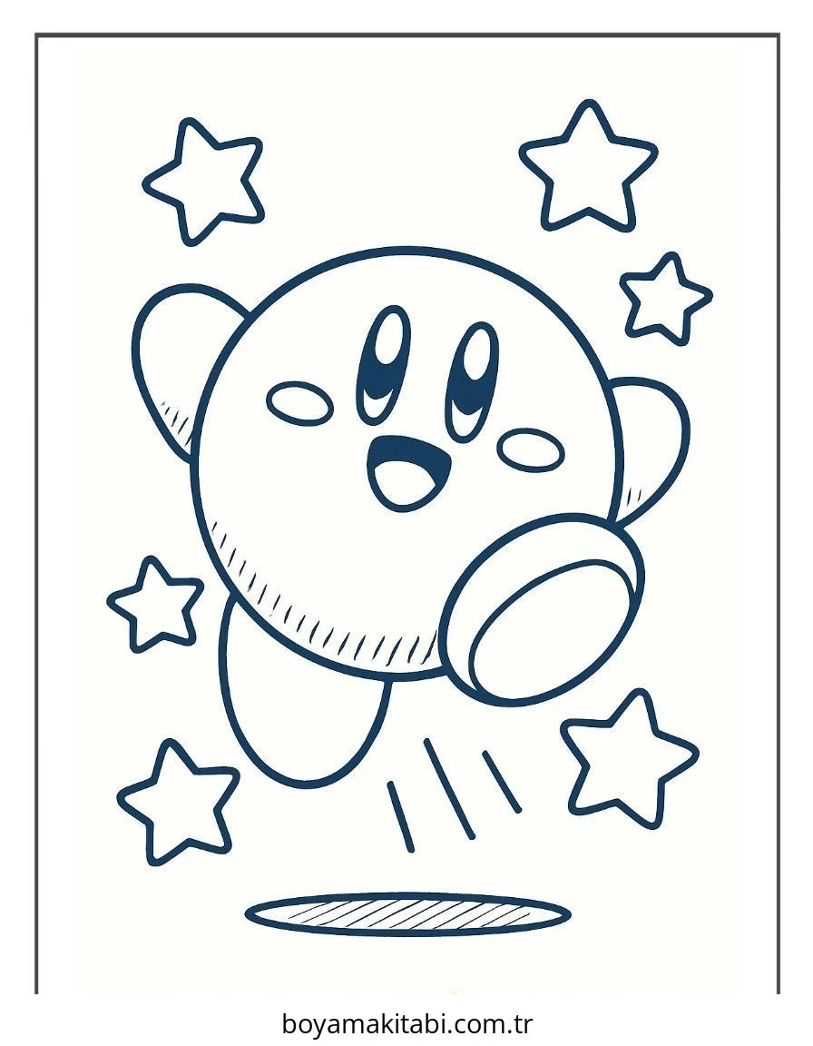 Kirby boyama sayfası #125 – ilkokul öğrencileri için, hayal gücünü besler