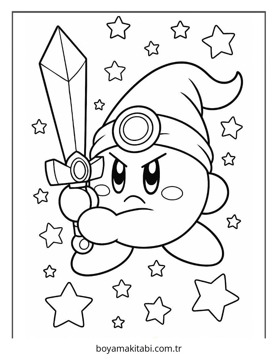 Kirby boyama sayfası #134 – sabır ve özgüven kazandırır, yaratıcı sanat çalışması