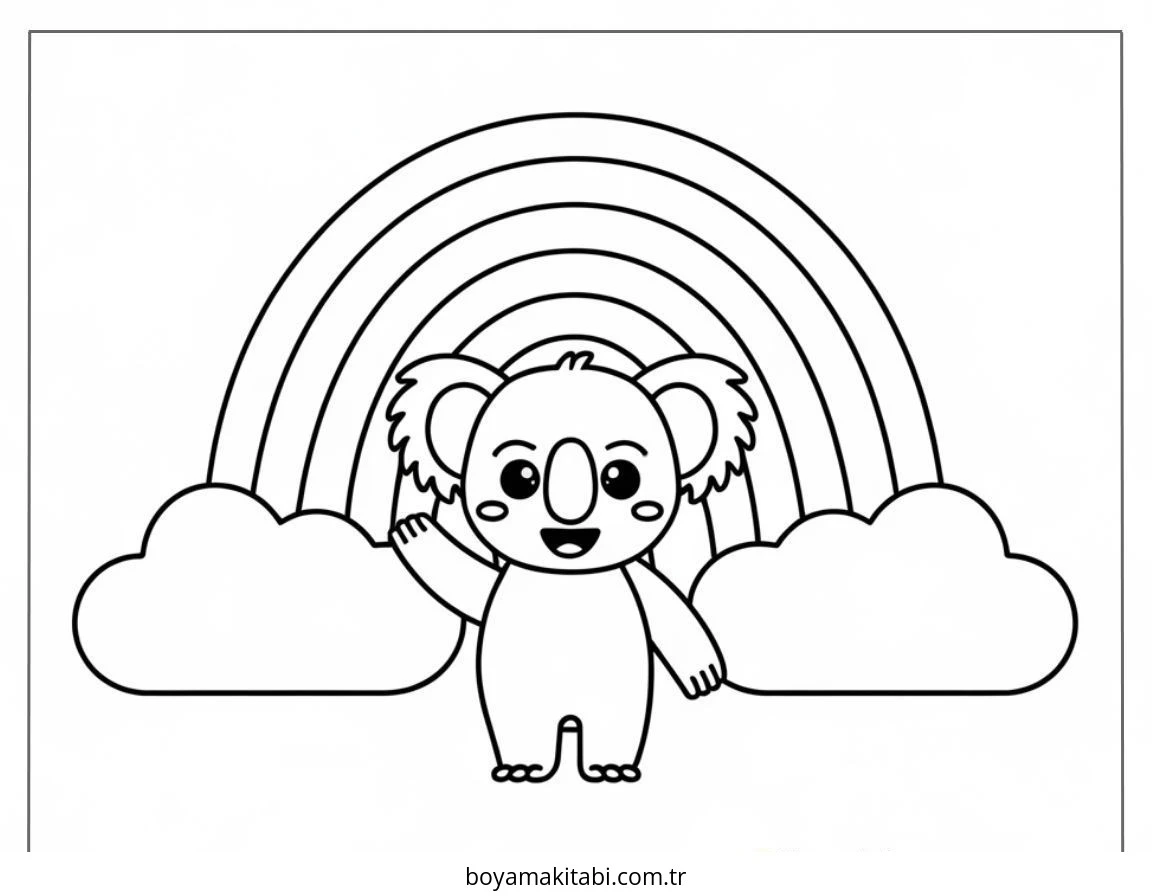 Koala boyama sayfası – ücretsiz yazdır, boyama etkinliği