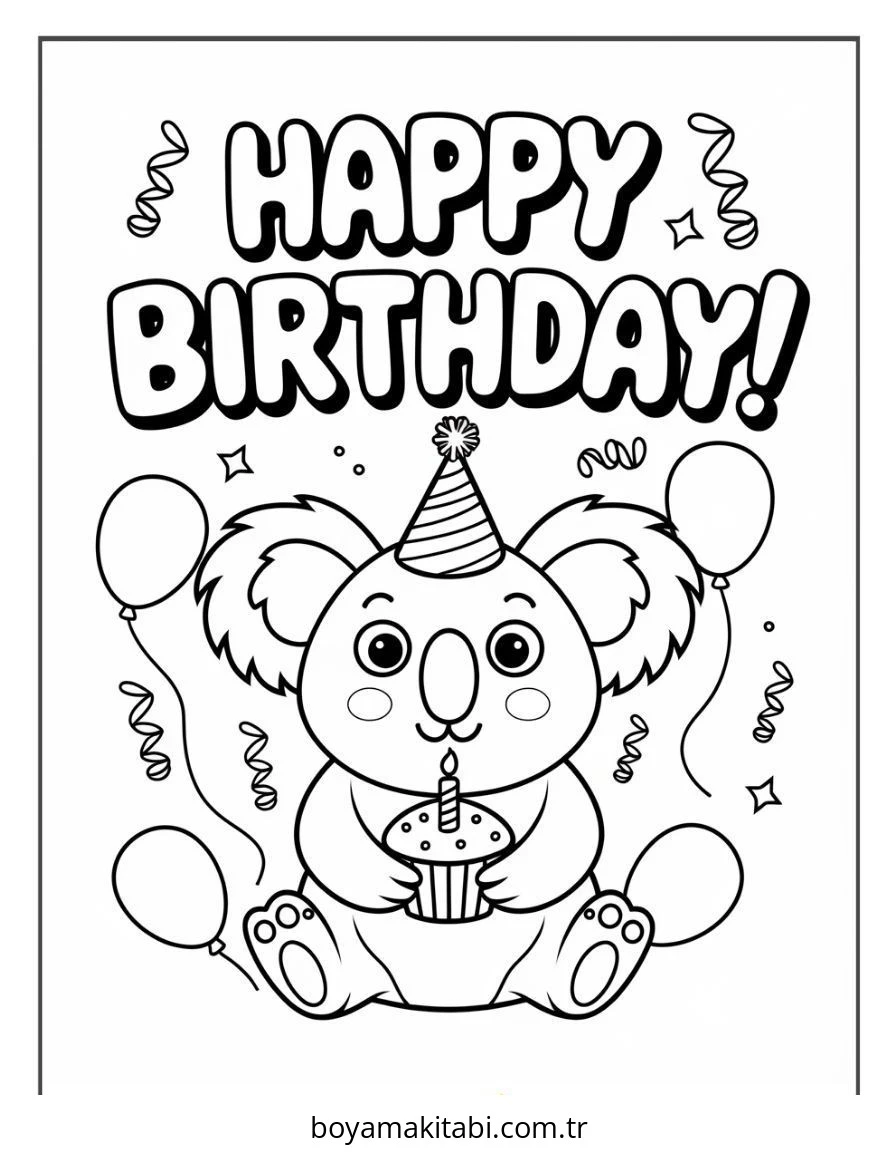 Koala boyama sayfası – eğlenceli etkinlik, el becerilerini geliştirir