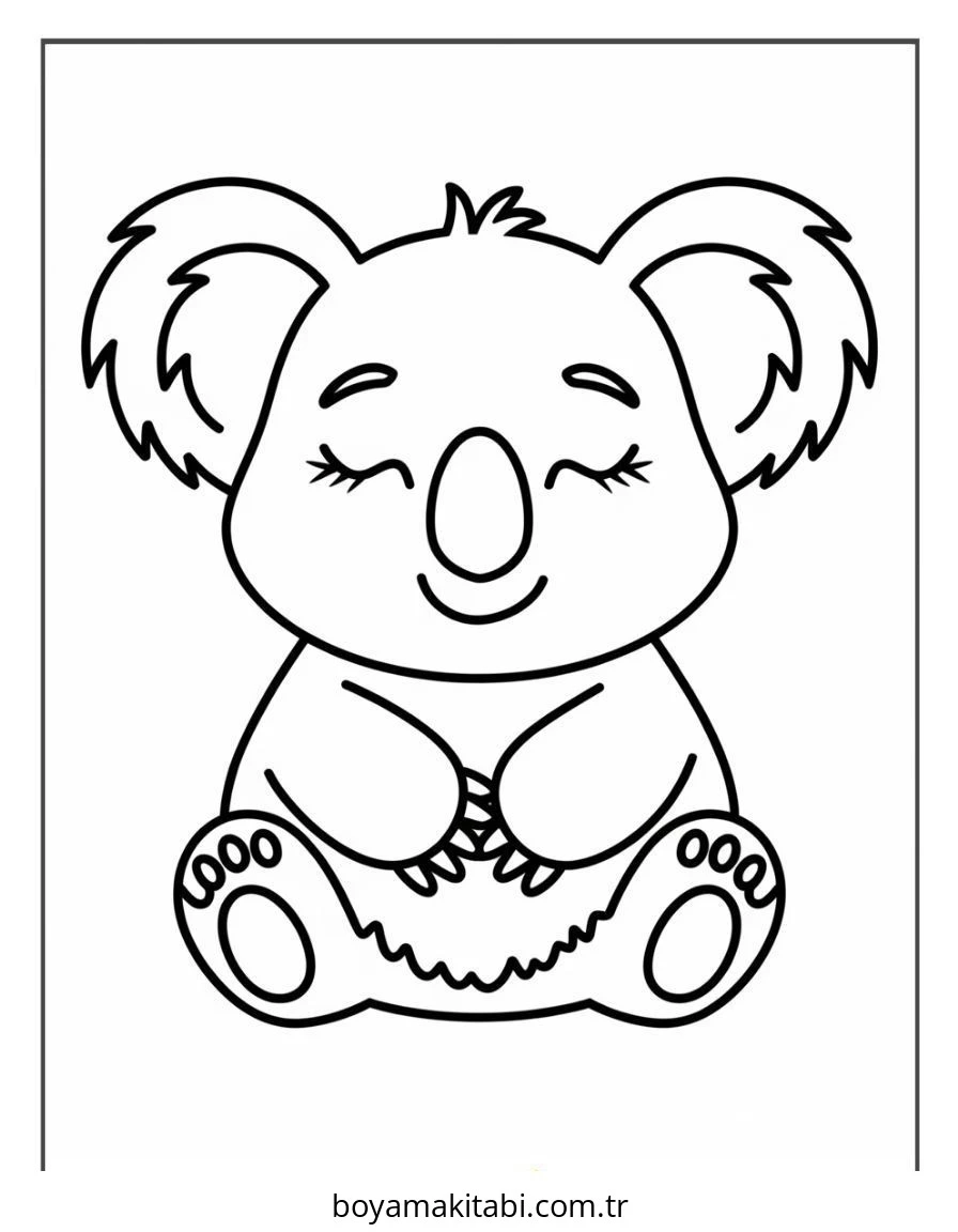 Koala boyama sayfası – okul öncesi, evde etkinlik