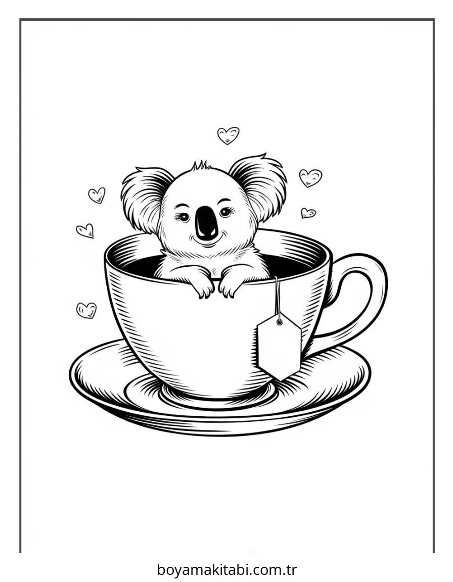 Koala boyama sayfası – eğitici aktivite, yaratıcılık