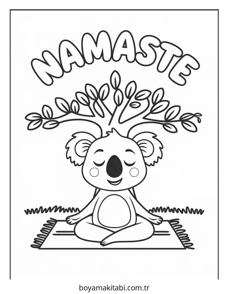 Koala boyama sayfası – el becerilerini geliştirir, boyama çalışması