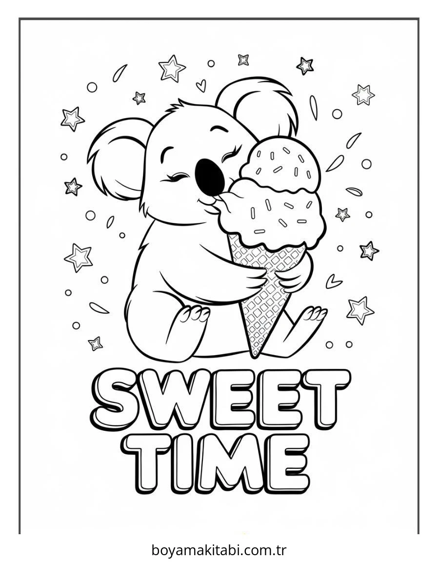 Koala boyama sayfası – yaratıcılık, eğlenceli etkinlik