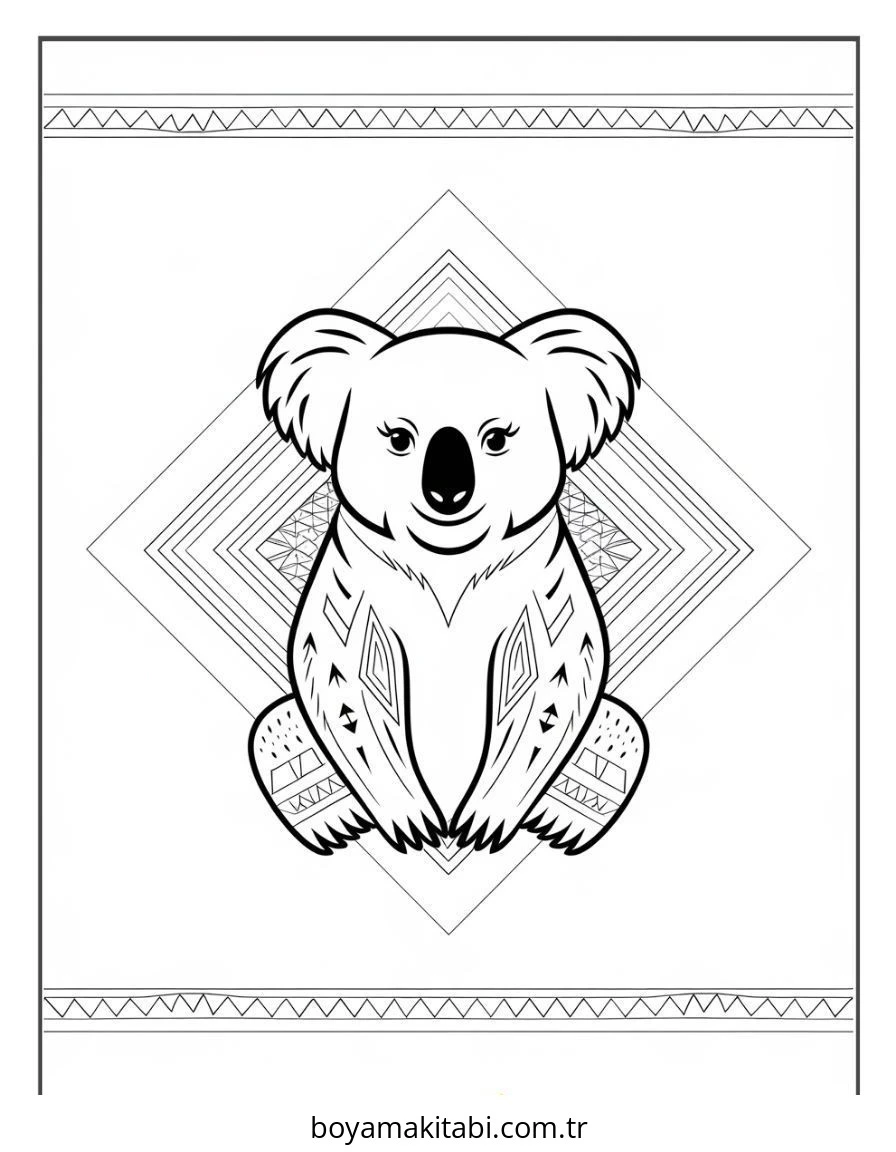 Koala boyama sayfası – PDF indir, sevimli karakter