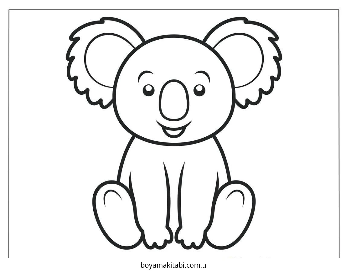 Koala boyama sayfası – eğlenceli etkinlik, el becerilerini geliştirir