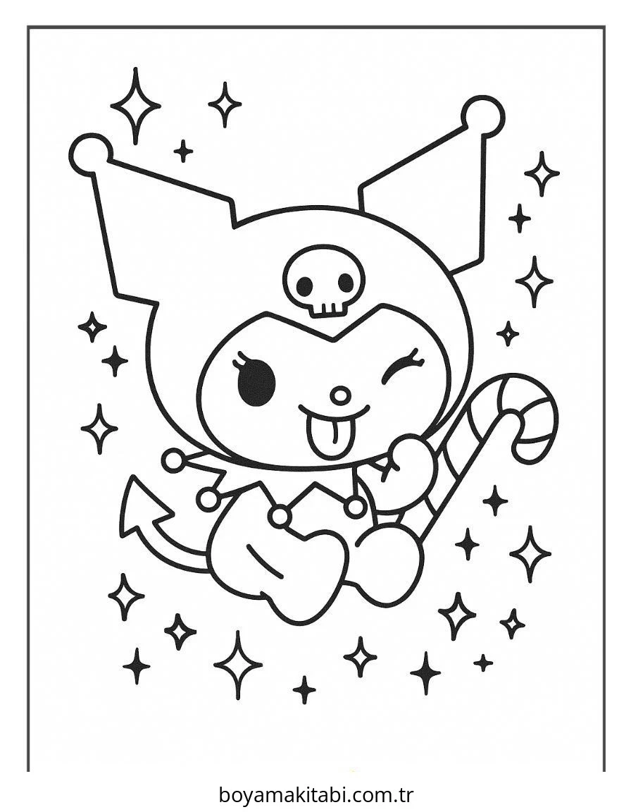 Kuromi boyama sayfası #214 – PDF indir, sevimli karakter